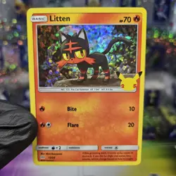 LITTEN HOLO-FOIL MCDONALDS 25TH ANNIVERSARY SET POKEMON CARD 15/25 LP - Image 1