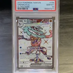 Pokemon, Twilight Masquerade, Greninja ex Ultra Rare Card #198/ 167 PSA 10 - Image 1