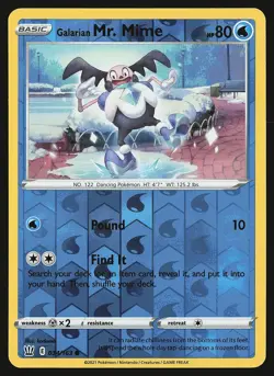 SWSH05: Battle Styles Galarian Mr. Mime #034/163 Reverse Holo Pokemon Card - Image 1