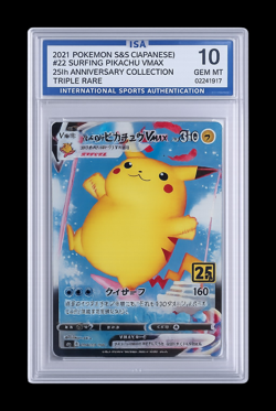 Pokemon Surfing Pikachu VMAX 022/028 Triple Rare Holo ISA 10 Japanese - Image 1