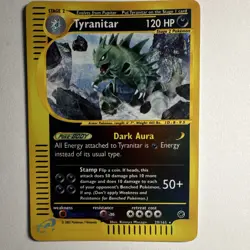 Pokemon TCG Tyranitar Expedition Base Set Reverse Holo Rare 120 HP Eng 29/165 - Image 1