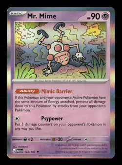 Mr. Mime Holo #122/165 SV: Scarlet & Violet 151 Pokemon - Image 1