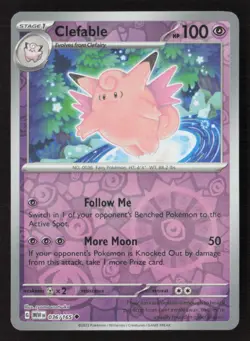 Clefable 036/165 Uncommon 151 Pokemon Reverse Holo Lightly Played - Image 1