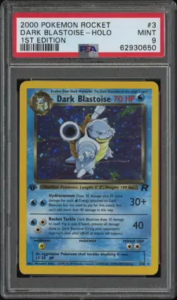 The Pokemon Company Team Rocket Dark Blastoise 3/82 Holo 1st Ed PSA 9 2000 - Image 1