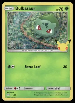 Pokemon Bulbasaur McDonald's 25th Anniversary Promos 001/025 P NM/M Mizue - Image 1