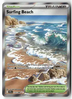SURFING BEACH 114/086 ULTRA RARE CHAOS RISING POKEMON NEAR MINT - Image 1