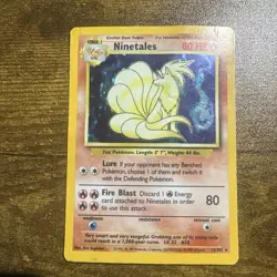 Ninetales 12/102 Base Set Unlimited Holo - Heavy Played - Image 1