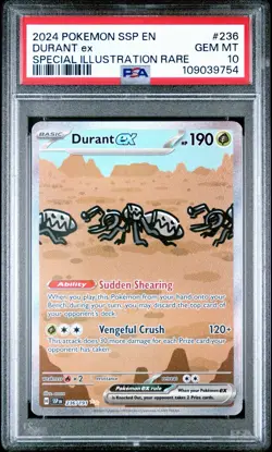 2024 POKEMON SSP EN-SURGING SPARKS #236 DURANT ex SPECIAL ILLUSTRATION RA PSA 10 - Image 1