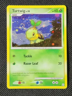 Played (LP) Turtwig Cosmos-Holo Swirl B #103 Diamond and Pearl Pokemon TCG - Image 1