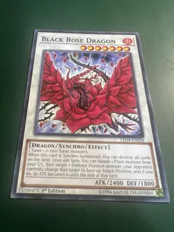YUGIOH CARD 1 X BLACK ROSE DRAGON LED4-EN028 1ST EDITION - Image 1