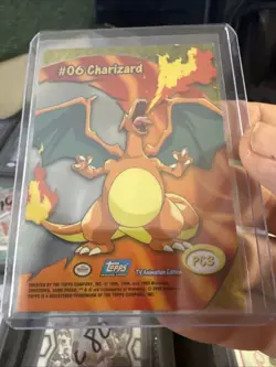 2000 Pokemon Charizard #06 Topps PC3 TV Animation Clear Card Variant C89 - Image 2