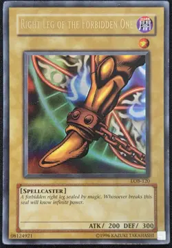 Yugioh Right Leg of the Forbidden One LOB-120 Legend of Blue Eyes White Dragon - Image 1