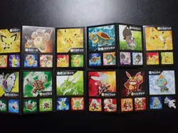 Pokemon Card Coris Promo Non Holo Sticker x4 Pikachu Pichu Scyther etc #6179 - Image 1