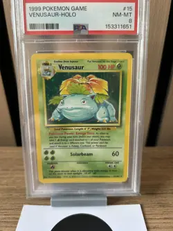 PSA 8 Venusaur 15 /102 Base Set Pokemon Card MINT - Image 2