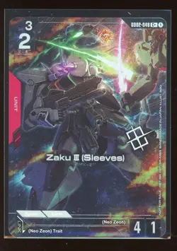 Gundam Card Game TCG: GD02-048 Zaku II (Sleeves) Store Winner C+ Alt Art - Image 1