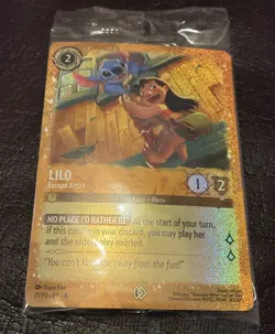 Lilo Escape Artist 25/P2 Promo Gold Glitter Foil Card Lorcana Azurite Sea SEALED - Image 1