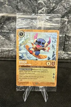 Stitch - Carefree Snowboarder 42 Disney Lorcana Promo Cards Holo SEALED - Image 1