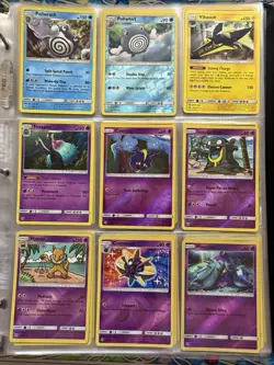 Near Complete Sun & Moon Holo & Reverse Holo Pokemon Card Lot With Mew Binder - Image 4