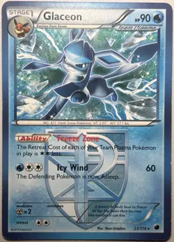 Pokemon TCG Glaceon Plasma Freeze 23/116 Regular Rare Card MP - Image 1