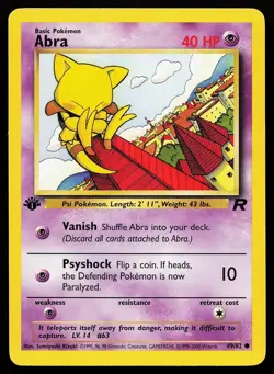 Abra 49/82 1st Edition Common Team Rocket Pokemon Card - Image 1