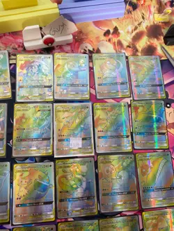 Non Tcg Pokemon cards Fan Art Sun & Moon Rainbow Collection all Cards on Table - Image 3