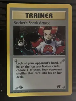 RARE Pokemon Card 1st Edition Rocket's Sneak Attack 16/82 Rocket Holo - Image 1