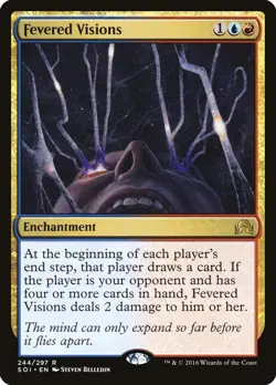 Fevered Visions NM/SP Shadows over Innistrad MTG Magic the Gathering Gold Eng - Image 1