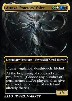 Atraxa, Praetors' Voice FOIL! Proxy Card with Custom Fantasy Art - Image 1