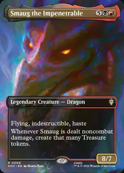 Smaug the Impenetrable (Borderless) Foil The Hobbit Lord of the Playtest Card - Image 1