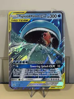 Pokemon Magikarp & Wailord GX Tag Team SM166 Holo Black Star Promo Jumbo Card - Image 1