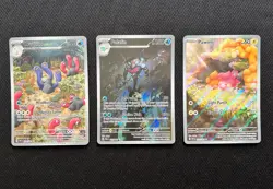 Pokemon TCG: Paldean Fates Illustration Rare set -Pawmi & Palafin & Wugtrio - Image 1