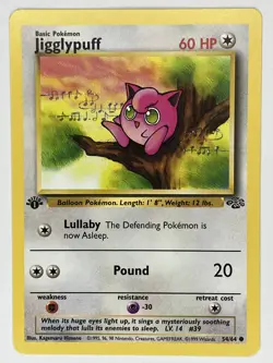Jigglypuff NM 54/64 1st Edition Jungle Pokemon TCG Regular - Image 1