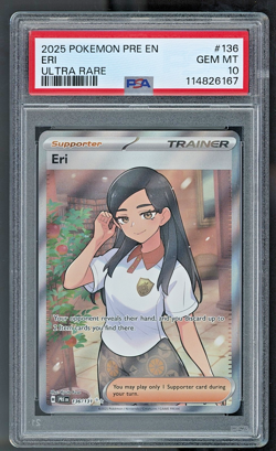 Pokemon Prismatic Evolutions Eri 136/131 Full Art Holo PSA 10 - Image 1