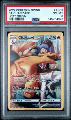 Pokemon Charizard Lost Origin TG03 Full Art Holo Rare PSA 9 Pokemon TCG 2022 - Image 1