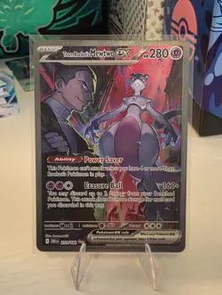 Pokemon Team Rocket’s Mewtwo EX 231/182 Destined Rivals SIR NM Condition - Image 1