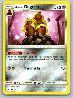 Alolan Dugtrio 122/214 Rare Unbroken Bonds Pokemon Lightly Played - Image 1