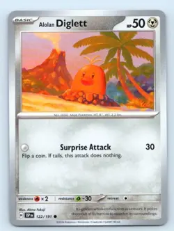 Alolan Diglett 122/191 ~ Common English Near Mint Pokemon TCG - Image 1