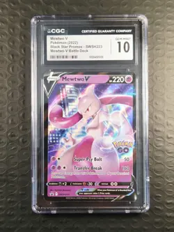 Mewtwo V SWSH223 Pokemon GO Battle Deck Promo Holo Rare Stamped CGC 10 Gem - Image 1