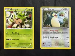 Snorlax 118/162 & Chespin 9/162 - XY BREAKthrough Connecting Art Set - VLP+ - Image 1