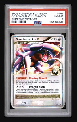 2009 POKEMON PLATINUM SUPREME VICTORS #145 GARCHOMP C LV.X-HOLO PSA 8 - Image 1