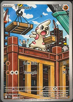 2025 Pokemon Black Bolt Timburr Illustration Rare #125/086 - Image 1