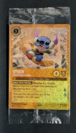 Disney Lorcana Winterspell Stitch Carefree Snowboarder 42/P3 Promo Sealed - Image 1