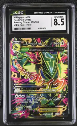 CGC 8.5 M Rayquaza EX 2015 Roaring Skies 105/108 Ultra Rare Holo Pokemon Card - Image 1