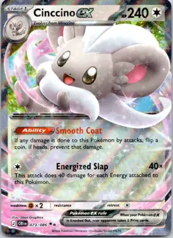 Cinccino ex 73/86 Chaos Rising Holo Pokemon TCG Card - Image 3