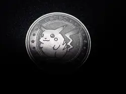 Pokemon Card Meiji Promo Metal Battle Coin Silver Shining Pikachu #6626 - Image 5