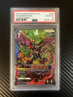 Bandai Gundam Card Game GD02 #002 Gundam Epyon EN PSA 10 Legend Rare+ Foil - Image 1
