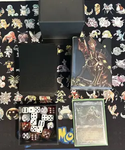 Necron Dynasties MTG commander deck + Surge Foils Dice Box Sleeves Warhammer 40k - Image 1