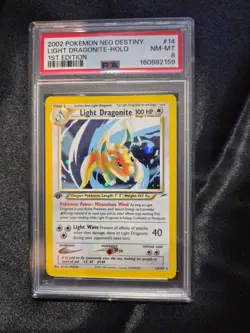 Pokemon 1st Edition Light Dragonite 14/105 Neo Destiny Holo PSA 8 - Image 1