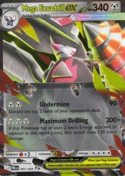 Mega Excadrill ex 065/084 Double Rare Pitch Black Pokemon Holo Near Mint - Image 1
