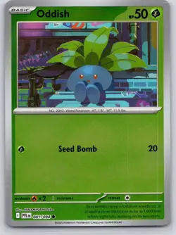 Oddish 001/094 Common Phantasmal Flames Pokemon Reverse Holo Near Mint - Image 1